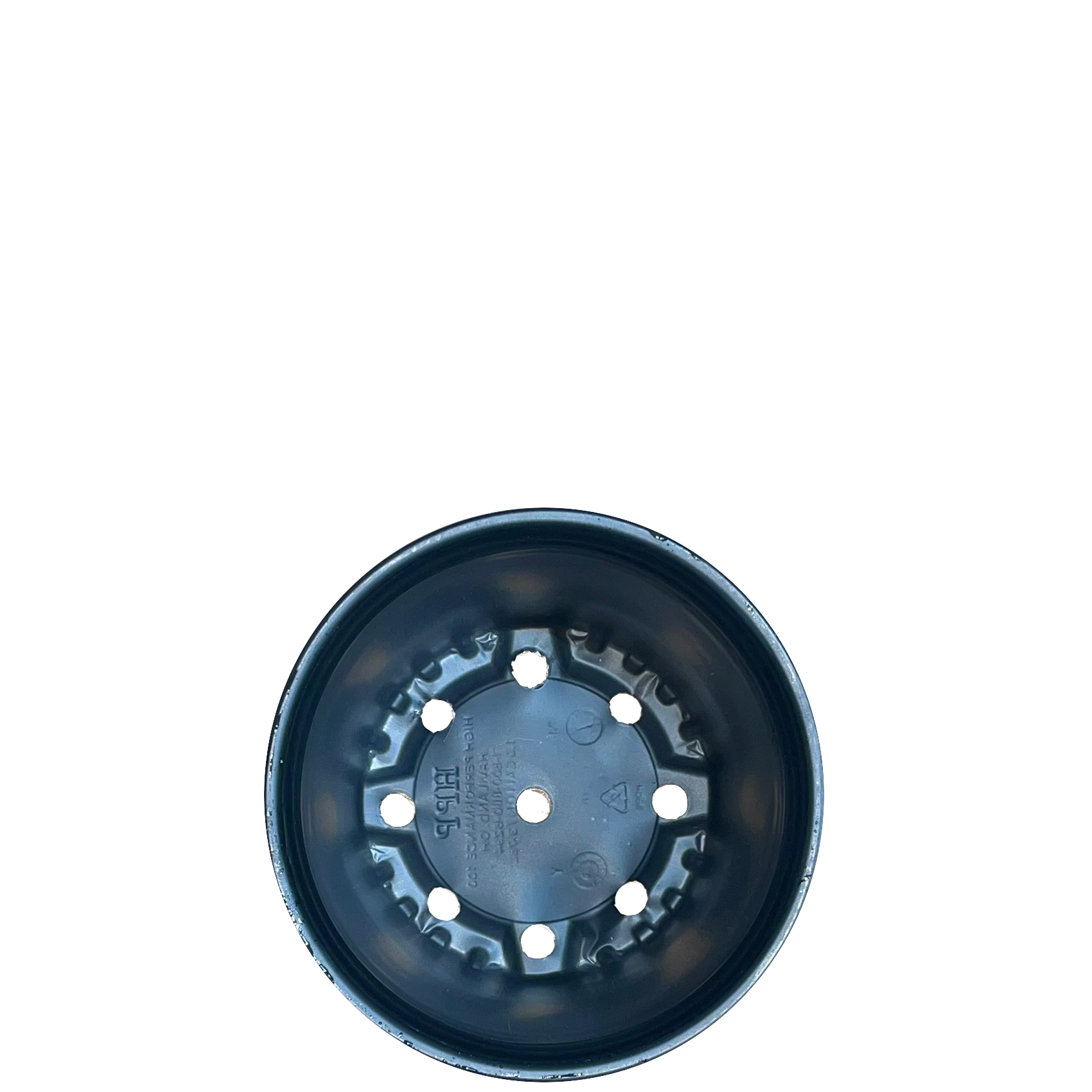 1 Gallon Trade Nursery Pot — Black HDPE — Top view (interior + rim)