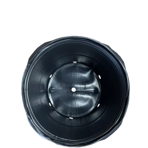 7 Gallon Trade Nursery Pot — Heavy-Duty Black Multi — Top view (interior + rim)